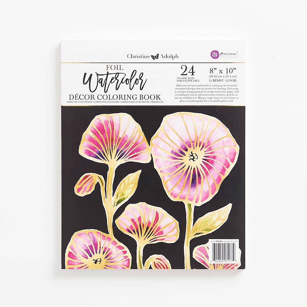 Watercolor Resist Foil Coloring Book