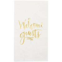 Welcome Guests Gold Guest Towel