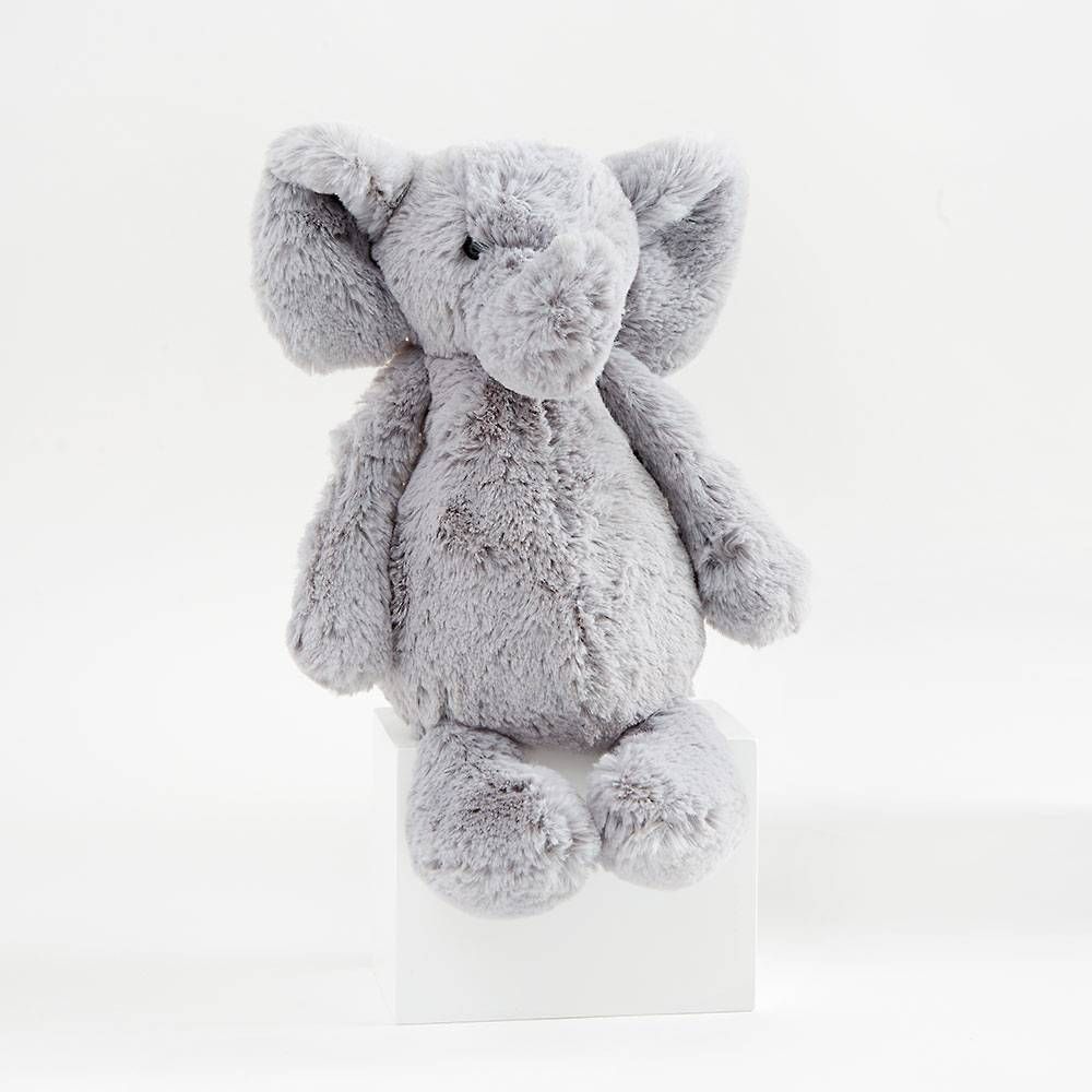 Bashful Gray Elephant Plush