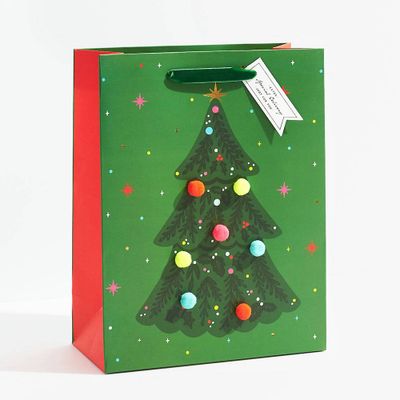 Christmas Tree Pom Medium Gift Bag