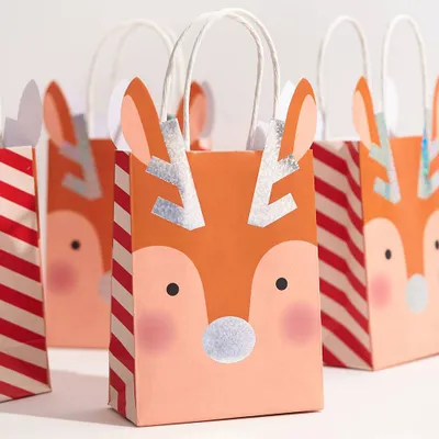 Glitter Reindeer Treat Bags