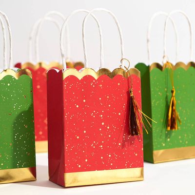 Red & Green Gold Foil Splatter Treat Bags