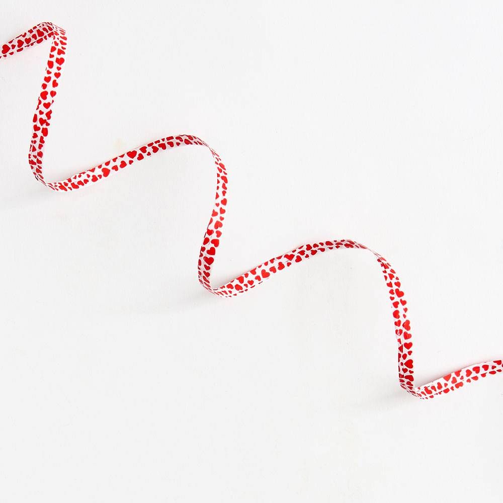 Heart Print Raffia Ribbon