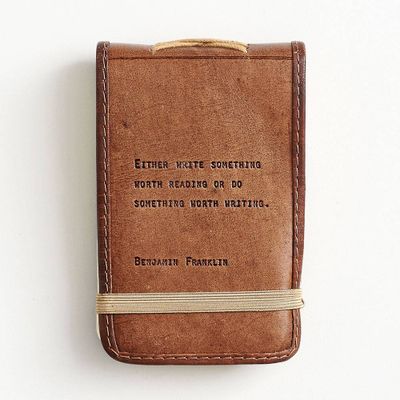 Leather Foldover Quote Notepad