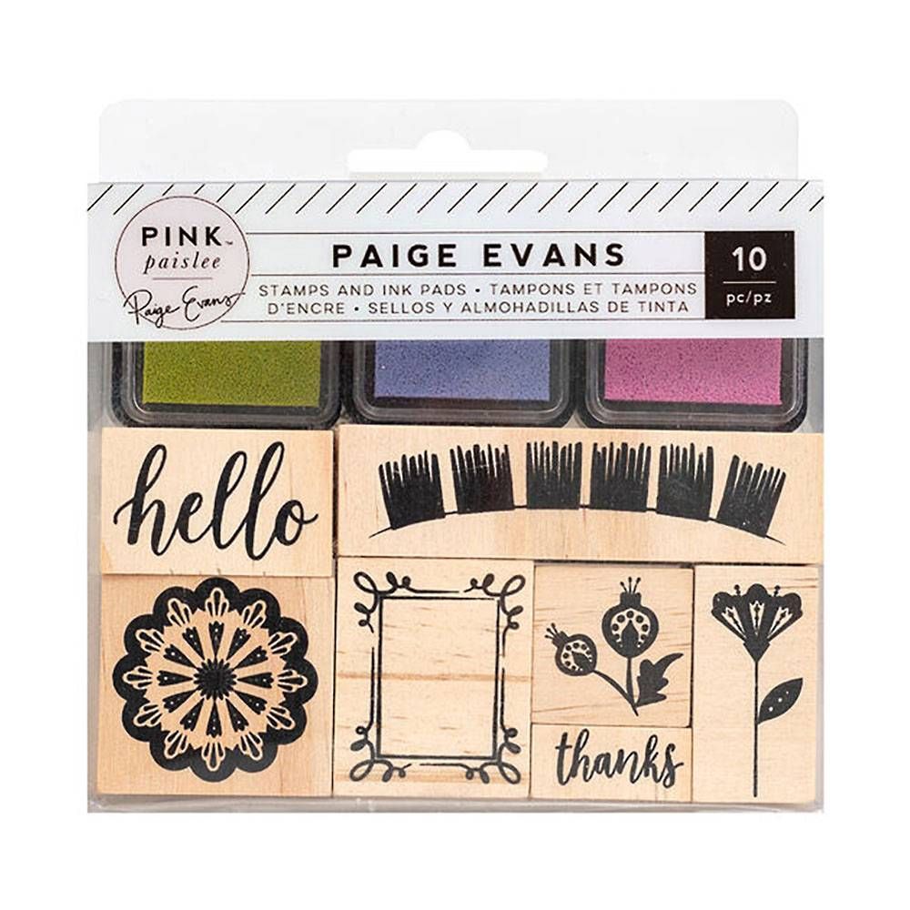 Paige Evans Hello Stamp & Ink Pad Set