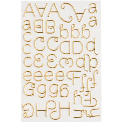 Seven Paper Gold Alphabet Stickers