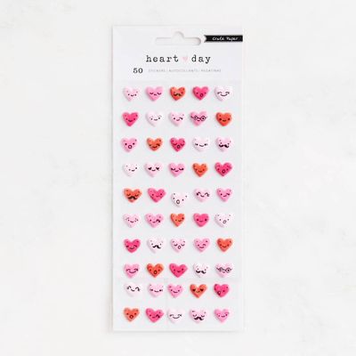 Heart Face Puffy Stickers | Paper Source