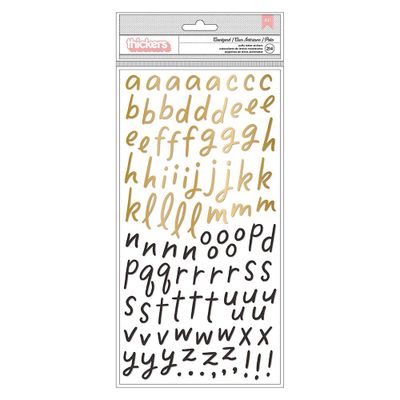 Gold & Black Alphabet Stickers