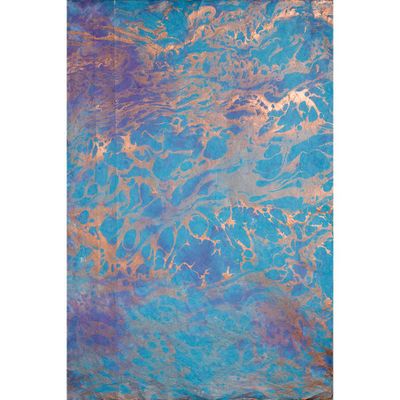 Copper Swirls on Marbled Handmade Paper