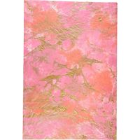 Hot Pink with Gold Marbling Handmade Paper