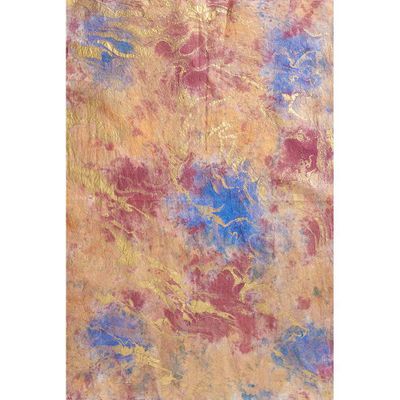 Blue/Purple/Gold Marbled Handmade Paper