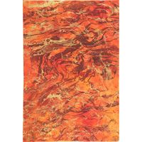 Volcano Red with Gold Marbling Handmade Paper