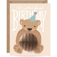 Teddy 1st Birthday Card