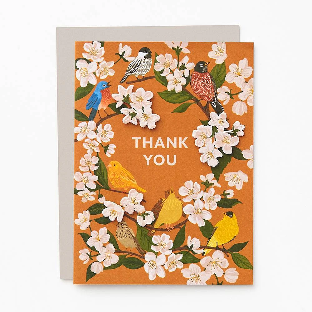 Birds and Blossoms Thank You Card