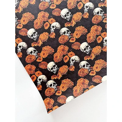 Skulls and Mums Flat Wrap sheet