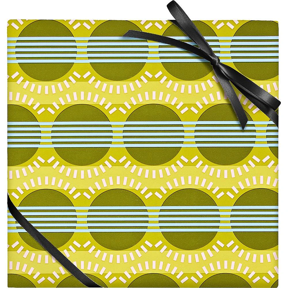 Geo Circles Stripes Wrapping Paper