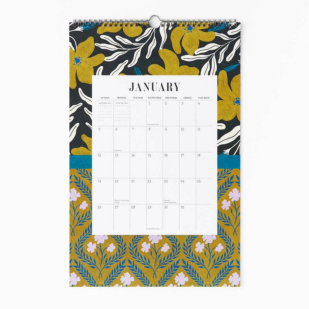 2025 Paper Source Patchwork Wall Calendar