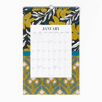 2025 Paper Source Patchwork Wall Calendar