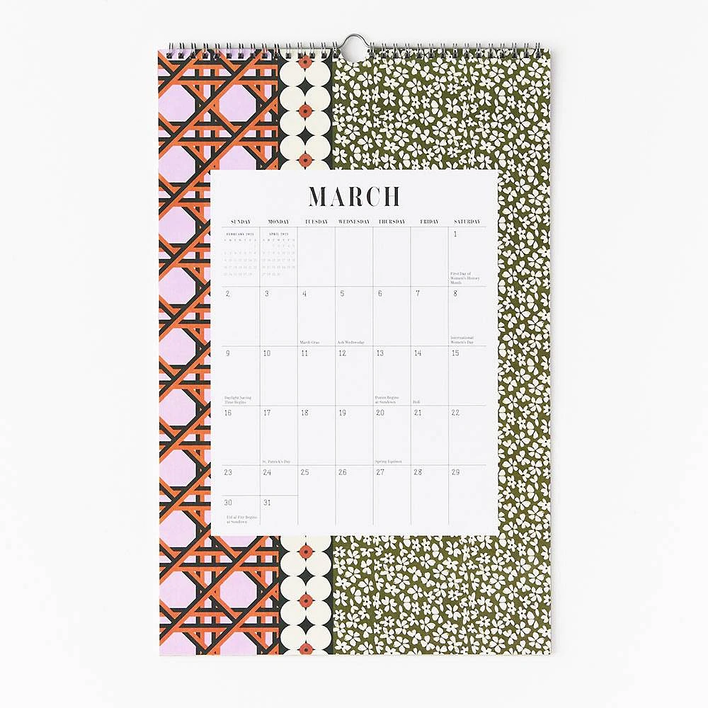 2025 Paper Source Patchwork Wall Calendar