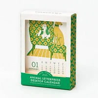 2025 Animals Letterpress Desktop Calendar