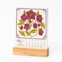 2025 Floral Letterpress Desktop Calendar