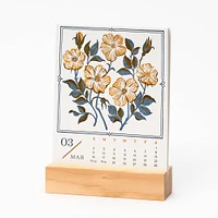 2025 Floral Letterpress Desktop Calendar