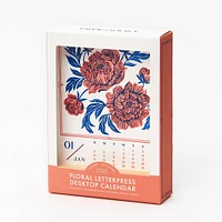 2025 Floral Letterpress Desktop Calendar