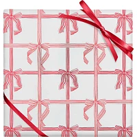 Peppermint Stripe Bows Wrapping Paper