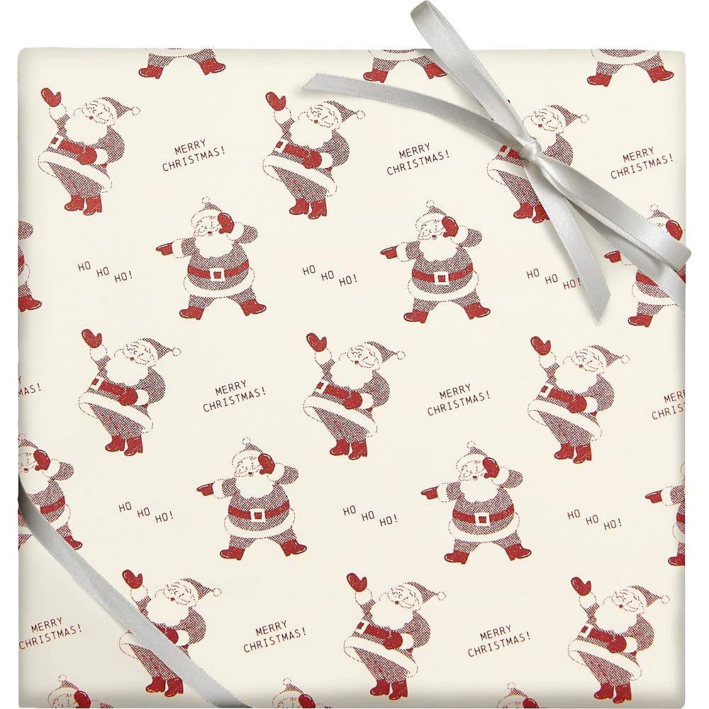 Newsprint Santas Wrapping Paper