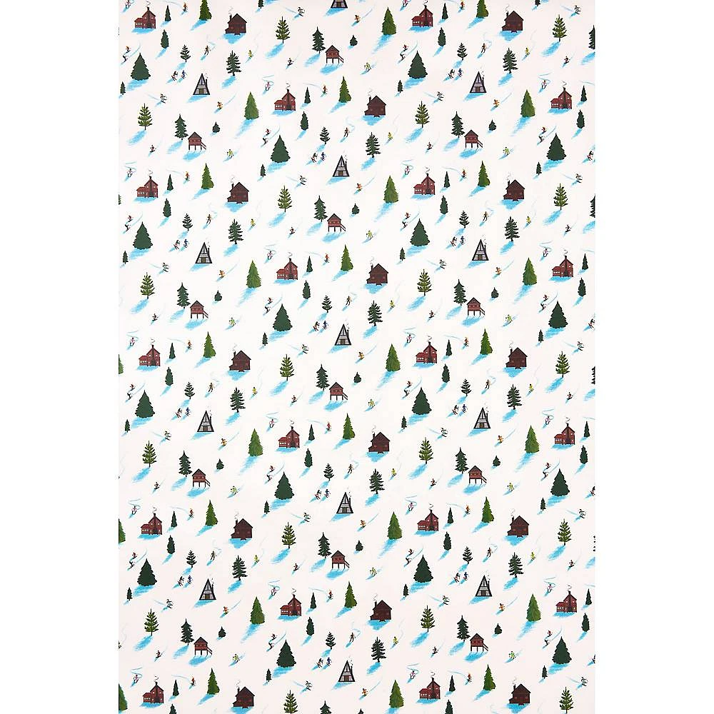 Cabin Skiiers Wrapping Paper