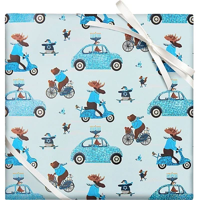 Hanukkah Cruising Critters Wrapping Paper