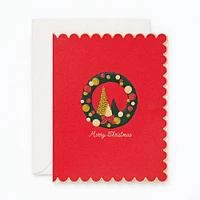 Scalloped Wreath Christmas Card