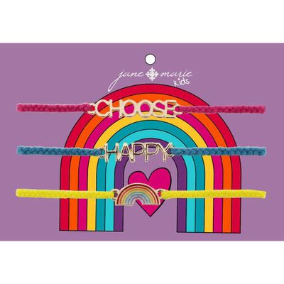 Choose Happy Rainbow Bracelet Set