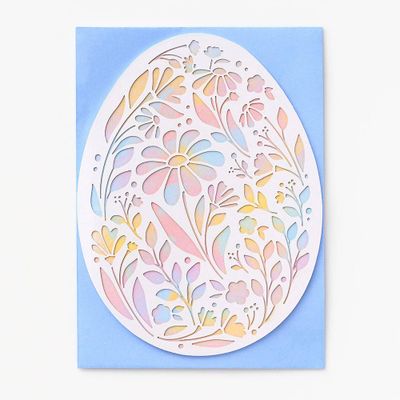 Laser Cut Gradient Egg Easter Card