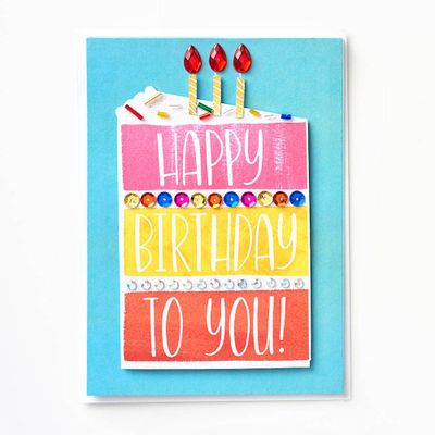 Embellished Cake Slice Birthday Card