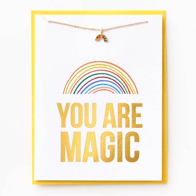 Magic Rainbow Necklace Greeting Card