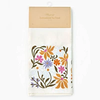 Wildflowers Embroidered Tea Towel