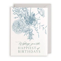 Floral Happiest Birthday Card