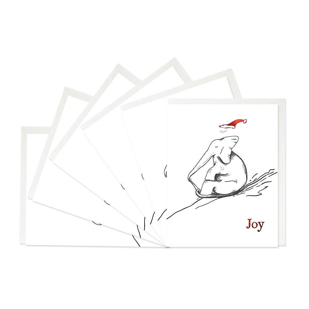 Sledding Elephant Holiday Card Set