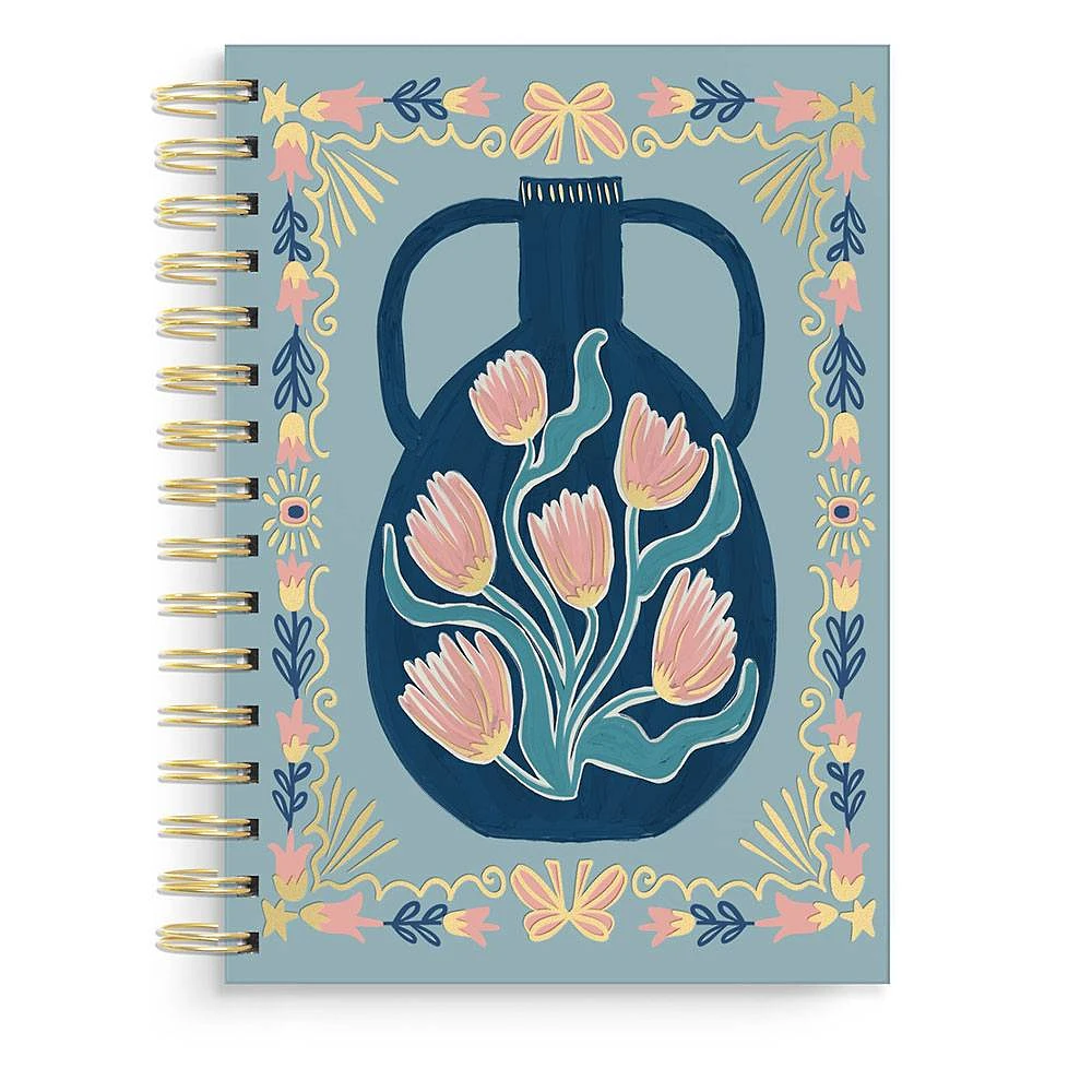 Floral Frame Vase Spiral Notebook