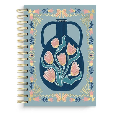 Floral Frame Vase Spiral Notebook