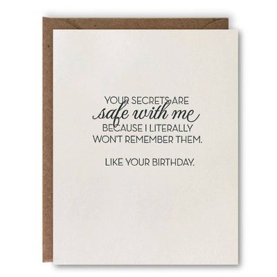 Secrets Are Safe Birthday Card