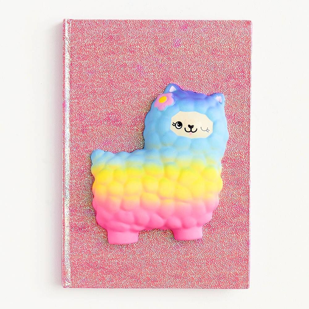 Squishie Llama Glitter Journal