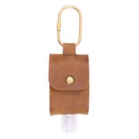 Cognac Leatherette Hand Sanitizer