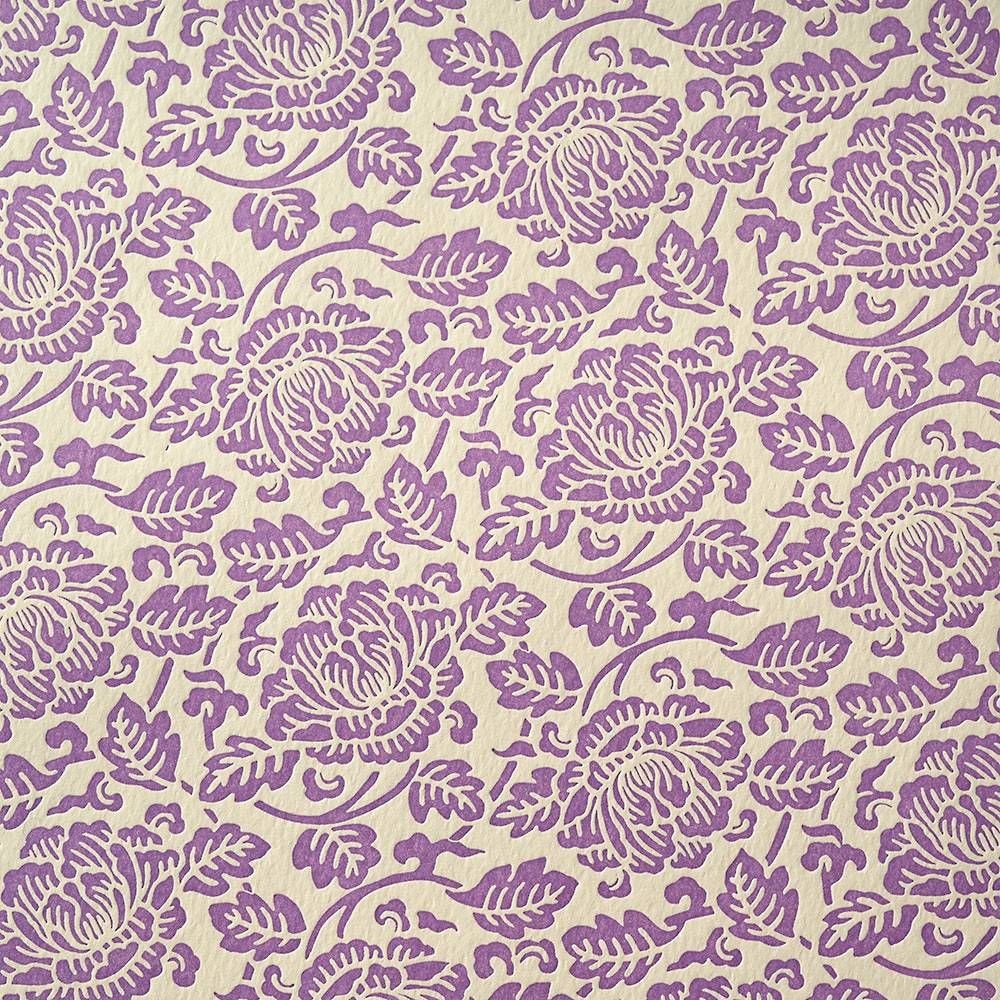 Debossed Purple Flower Fine Paper