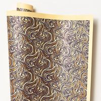 Gold Wavy Marble on Honey Handmade Paper