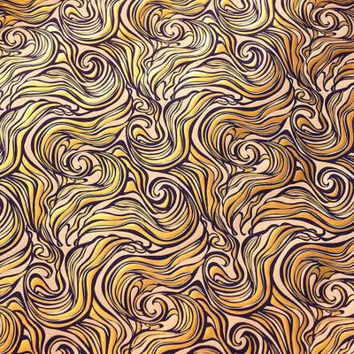 Gold Wavy Marble on Pink Fine Paper