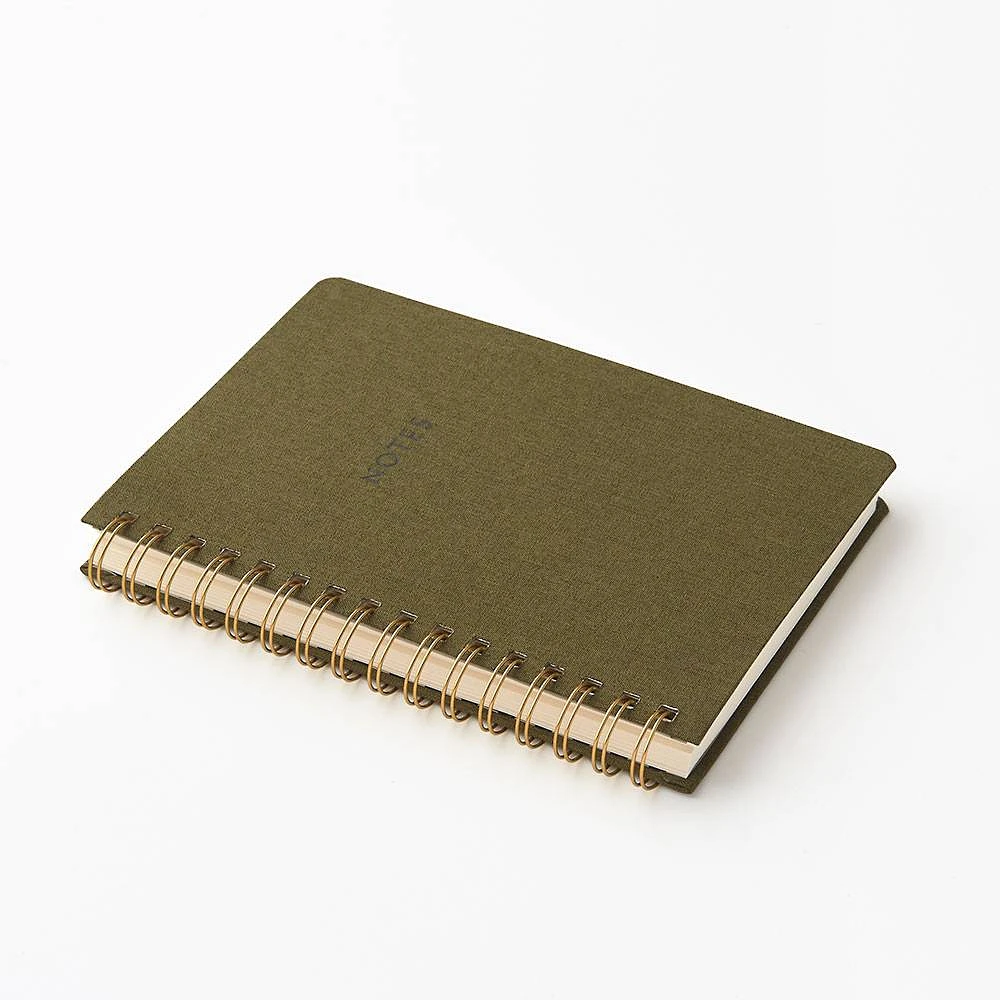 Olive Book Cloth Spiral Journal