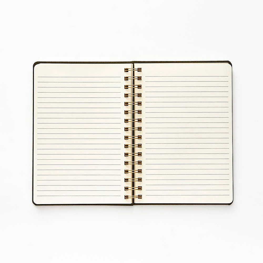 Olive Book Cloth Spiral Journal