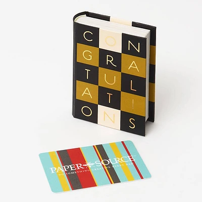 Congrats Checkerboard Gift Card Holder